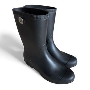UGG Tall Waterproof Rubber Rain Boots Fall Winter Outdoors Classic Matte Black 9